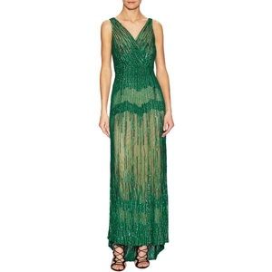 Like NEW MIKAEL AGHAL Embelished tulle sequin gown